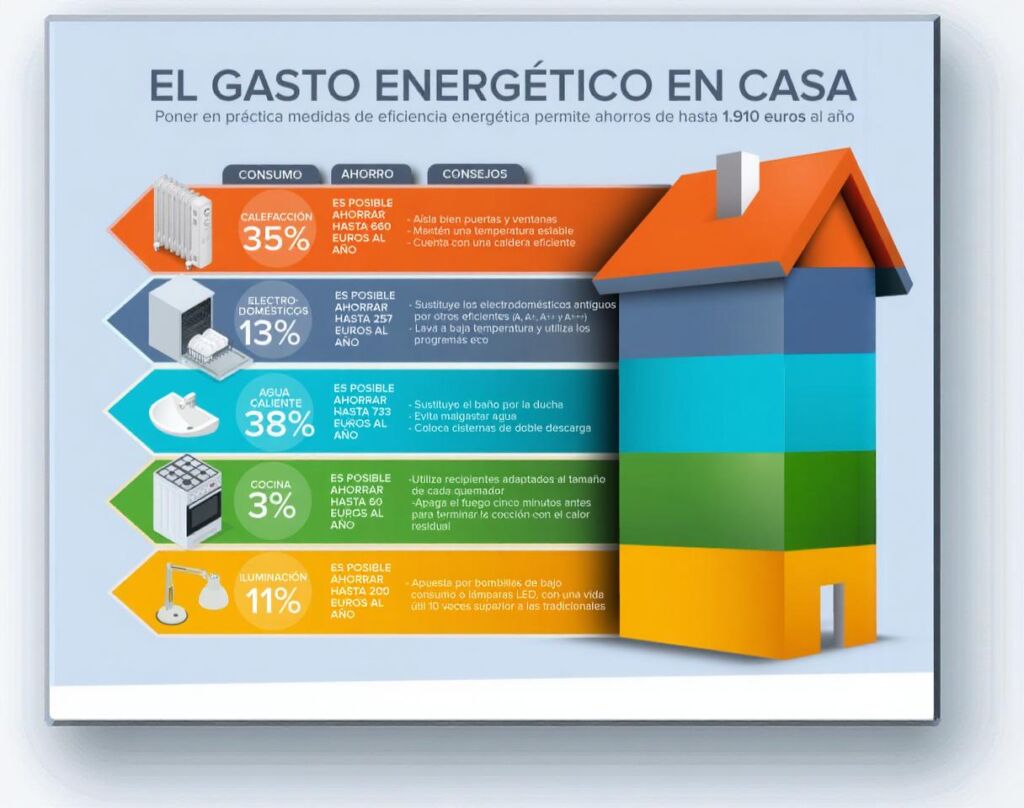 reparto del consumo energético en una vivienda